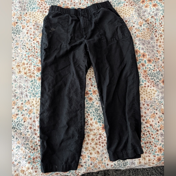 Gap Women's Pleated Linen Pants Size L Black - Picture 1 of 9